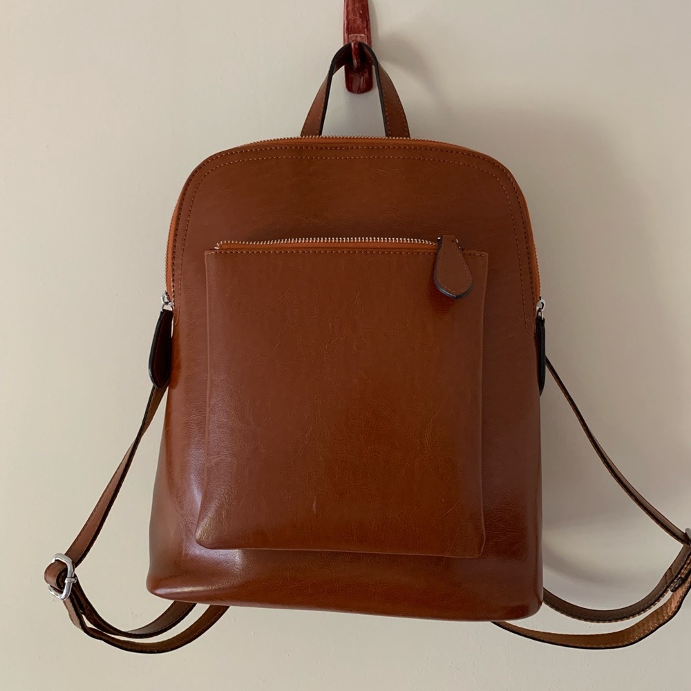 HESHE leather backpack NWOT